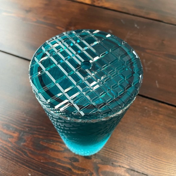 NWOT Starbuck Smooth Tiled Gradient Dark Green Iced Bottom 2024 Retired No Straw - Picture 2 of 8